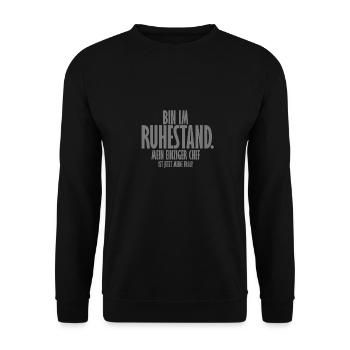 Ruhestand - Unisex Pullover - Schwarz - Vorne - Alina (178cm) & Michal (187cm)