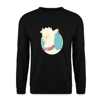 Lama - Unisex Pullover - Schwarz - Vorne - Alina (178cm) & Michal (187cm)