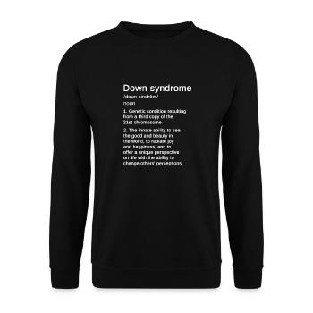 T-shirt Définition Syndrome de Down - Sweat-shirt Unisexe - noir - Devant - Alina (178cm) & Michal (187cm)