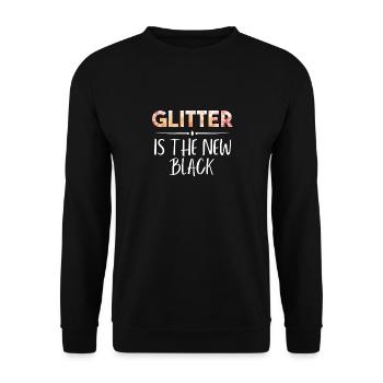 Cadeau de paillettes - Sweat-shirt Unisexe - noir - Devant - Alina (178cm) & Michal (187cm)