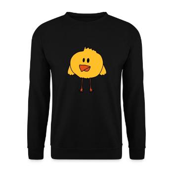 Cute Chick Bird - Unisex Sweatshirt - black - Front - Alina (178cm) & Michal (187cm)