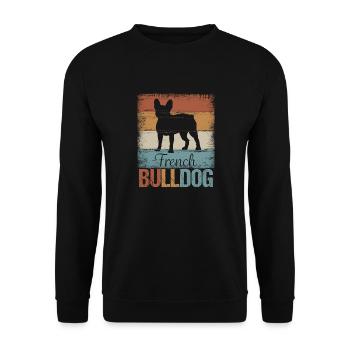 Bouledogue française Idée de cadeau - Sweat-shirt Unisexe - noir - Devant - Alina (178cm) & Michal (187cm)