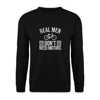 Fahrrad Mann - Unisex Pullover - Schwarz - Vorne - Alina (178cm) & Michal (187cm)