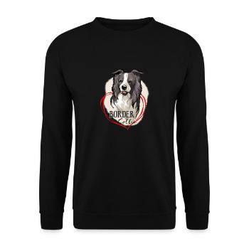 Border Collie - Unisex Pullover - Schwarz - Vorne - Alina (178cm) & Michal (187cm)