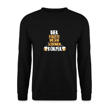 Bier formte diesen schönen Körper - Unisex Pullover - Schwarz - Vorne - Alina (178cm) & Michal (187cm)