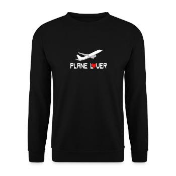 PLAIN LOVER WITH MOTIF - Unisex Sweatshirt - black - Front - Alina (178cm) & Michal (187cm)