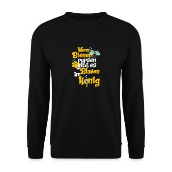 When bees puff, there are bubbles in the honey - Unisex Sweatshirt - black - Front - Alina (178cm) & Michal (187cm)