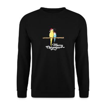 Budgie Christmas saying Santa Claus bird - Unisex Sweatshirt - black - Front - Alina (178cm) & Michal (187cm)