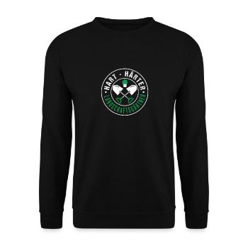 Hart - Härter - Landschaftsgärtner - Unisex Pullover - Schwarz - Vorne - Alina (178cm) & Michal (187cm)