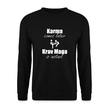 Karma Krav Maga - Unisex Pullover - Schwarz - Vorne - Alina (178cm) & Michal (187cm)