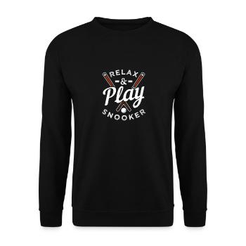 Relax & Play Snooker - Unisex Pullover - Schwarz - Vorne - Alina (178cm) & Michal (187cm)