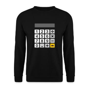 Calculator as a carnival & carnival costume - Unisex Sweatshirt - black - Front - Alina (178cm) & Michal (187cm)