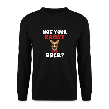 Not Your Ernst Oder? - Unisex Pullover - Schwarz - Vorne - Alina (178cm) & Michal (187cm)