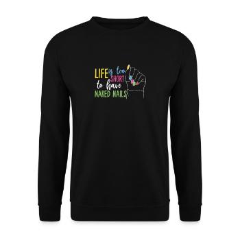 Nageldesignerin Gelnägel - Unisex Pullover - Schwarz - Vorne - Alina (178cm) & Michal (187cm)