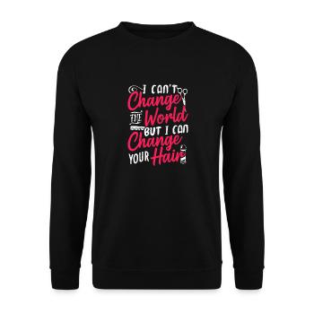 Hairdresser hairstyle - Unisex Sweatshirt - black - Front - Alina (178cm) & Michal (187cm)