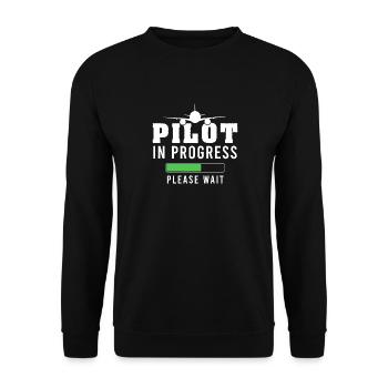 Pilot in Ausbildung - Unisex Pullover - Schwarz - Vorne - Alina (178cm) & Michal (187cm)