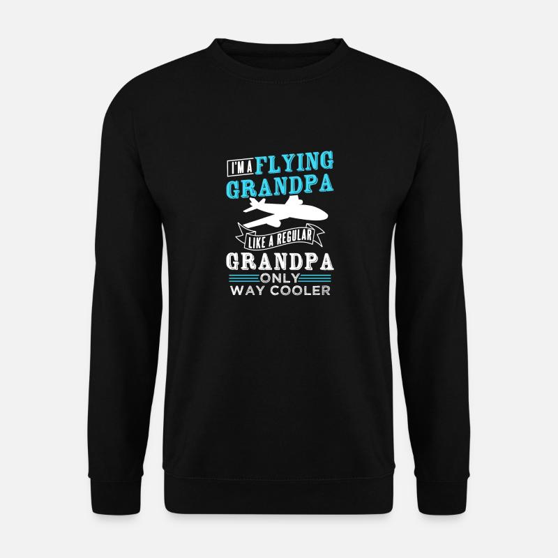 Pilot flying grandpa - Unisex Sweatshirt - black