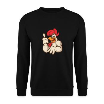 Muscles de poule de poulet coq Thumbs Up - Sweat-shirt Unisexe - noir - Devant - Alina (178cm) & Michal (187cm)