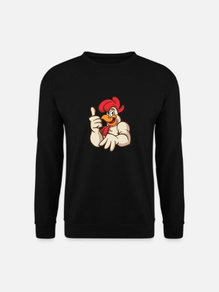 Muscles de poule de poulet coq Thumbs Up - Sweat-shirt Unisexe - noir