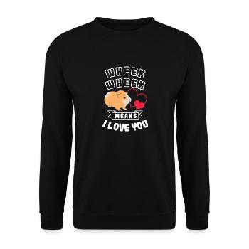 Guinea pig love - Unisex Sweatshirt - black - Front - Alina (178cm) & Michal (187cm)