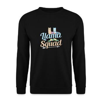Llama Lama Squad - Unisex Sweatshirt - black - Front - Alina (178cm) & Michal (187cm)