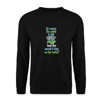 Flache Erde Schildkröte - Unisex Pullover - Schwarz - Vorne - Alina (178cm) & Michal (187cm)