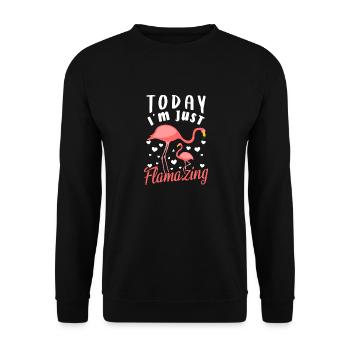 Flamingo flamazing - Unisex Sweatshirt - black - Front - Alina (178cm) & Michal (187cm)
