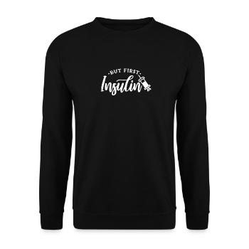 Insulin diabetic diabetes syringes - Unisex Sweatshirt - black - Front - Alina (178cm) & Michal (187cm)