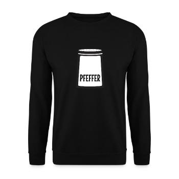 Pfeffer Gewürz Streuer Würzen - Unisex Pullover - Schwarz - Vorne - Alina (178cm) & Michal (187cm)
