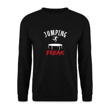 Trampolin springen Sport Springer Turnen Geschenk - Unisex Pullover - Schwarz - Vorne - Alina (178cm) & Michal (187cm)