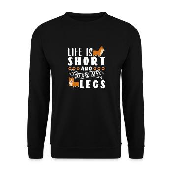 Cadeau de jambes de corgi - Sweat-shirt Unisexe - noir - Devant - Alina (178cm) & Michal (187cm)
