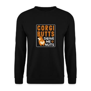 Corgi butt gift - Unisex Sweatshirt - black - Front - Alina (178cm) & Michal (187cm)