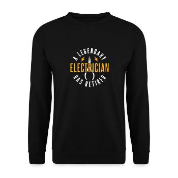Electrician pensioner gift - Unisex Sweatshirt - black - Front - Alina (178cm) & Michal (187cm)