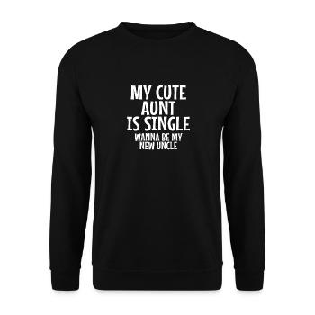 tante singleMeine Tante ist Single - Unisex Pullover - Schwarz - Vorne - Alina (178cm) & Michal (187cm)
