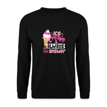 Ice cream ice cream cone answer - Unisex Sweatshirt - black - Front - Alina (178cm) & Michal (187cm)