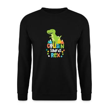 Cousin Cousin Saurus Rex Cousinsaurus - Unisex Sweatshirt - black - Front - Alina (178cm) & Michal (187cm)