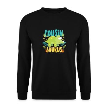 Cadeau de cousin cousin dinosaure dinosaure - Sweat-shirt Unisexe - noir - Devant - Alina (178cm) & Michal (187cm)