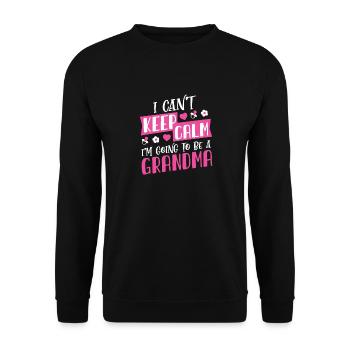 Werdende Oma Geschenkidee - Unisex Pullover - Schwarz - Vorne - Alina (178cm) & Michal (187cm)