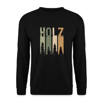 Holz Wald Baum Holzfäller Waldarbeiter Forstwirt - Unisex Pullover - Schwarz - Vorne - Alina (178cm) & Michal (187cm)