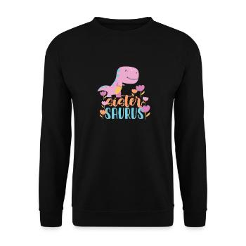 Sister Saurus gift for girls - Unisex Sweatshirt - black - Front - Alina (178cm) & Michal (187cm)