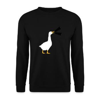 Honk Honk Gans - Unisex Pullover - Schwarz - Vorne - Alina (178cm) & Michal (187cm)