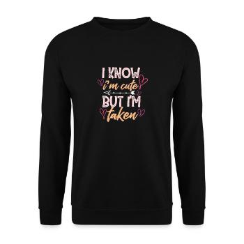 Freundin Vergeben Geschenkidee - Unisex Pullover - Schwarz - Vorne - Alina (178cm) & Michal (187cm)
