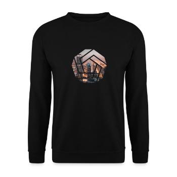 Hexagone city - Sweat-shirt Unisexe - noir - Devant - Alina (178cm) & Michal (187cm)