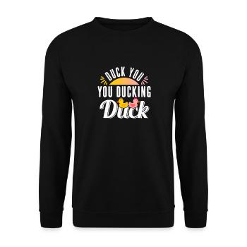 Rubber duck funny gift - Unisex Sweatshirt - black - Front - Alina (178cm) & Michal (187cm)
