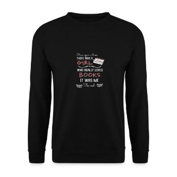 Reading book books girl - Unisex Sweatshirt - black - Front - Alina (178cm) & Michal (187cm)