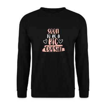 Bald großer Cousin Schwangerschaft - Unisex Pullover - Schwarz - Vorne - Alina (178cm) & Michal (187cm)
