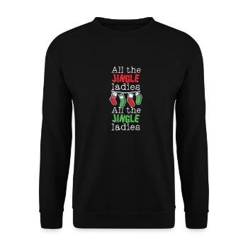 Weihnachten Glocken Geschenk Frauen Mädchen - Unisex Pullover - Schwarz - Vorne - Alina (178cm) & Michal (187cm)