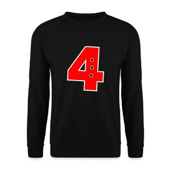 Numéro 4 rouge - Sweat-shirt Unisexe - noir - Devant - Alina (178cm) & Michal (187cm)