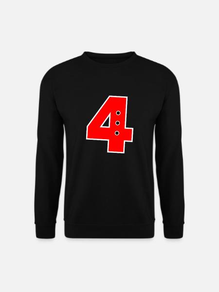 Numéro 4 rouge - Sweat-shirt Unisexe - noir