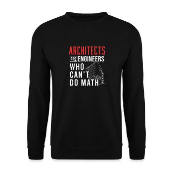 Architecte Architecture Math - Sweat-shirt Unisexe - noir - Devant - Alina (178cm) & Michal (187cm)